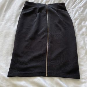 Philosophy Black Pencil Skirt - back zipper along whole length
